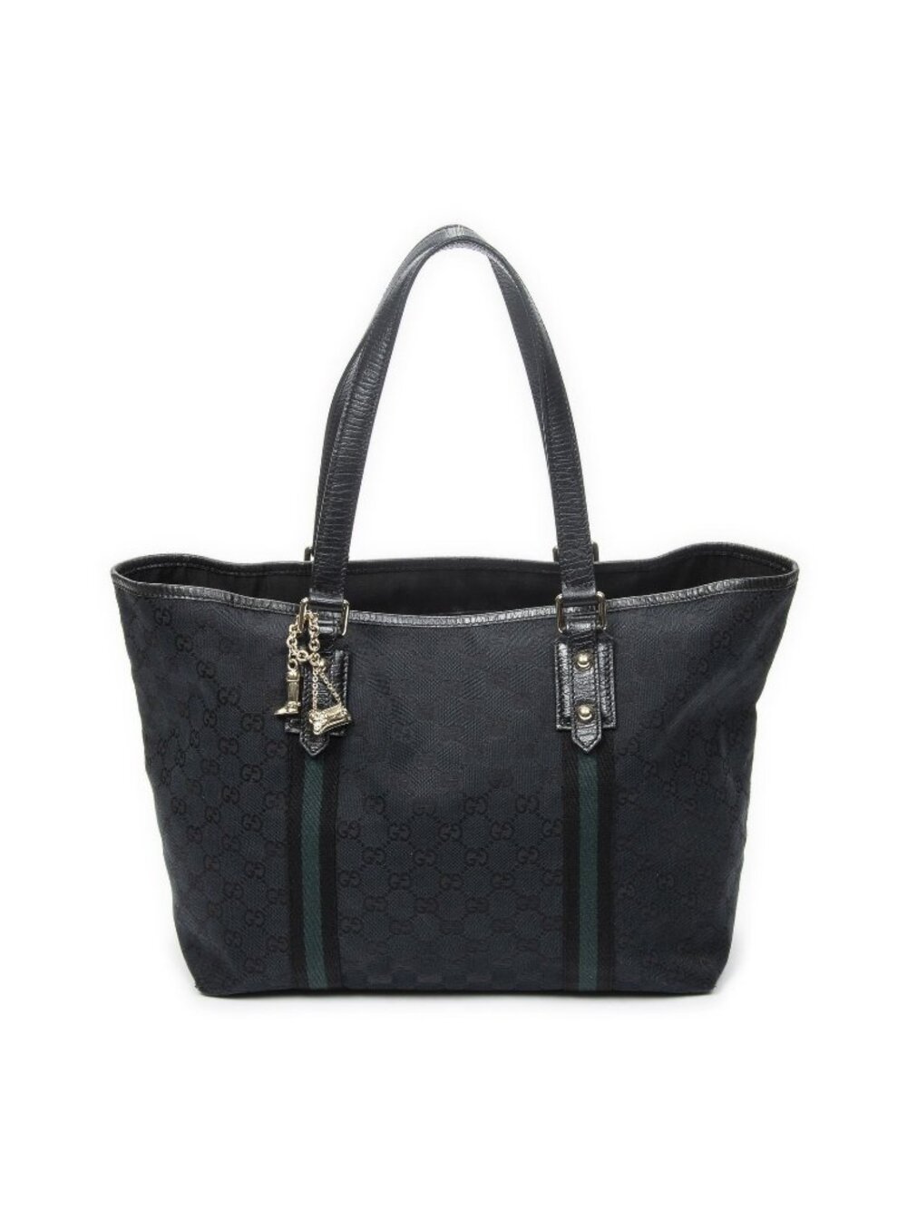 Gucci Medium Web Jolicoeur Tote Bag Black GG Canvas